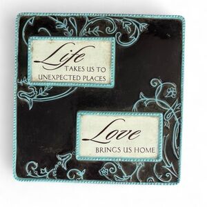 Decorative Black and Blue Inspirational Plaque